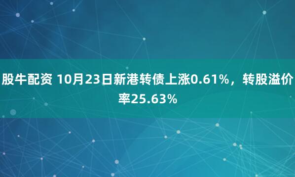 股牛配资 10月23日新港转债上涨0.61%，转股溢价率25.63%